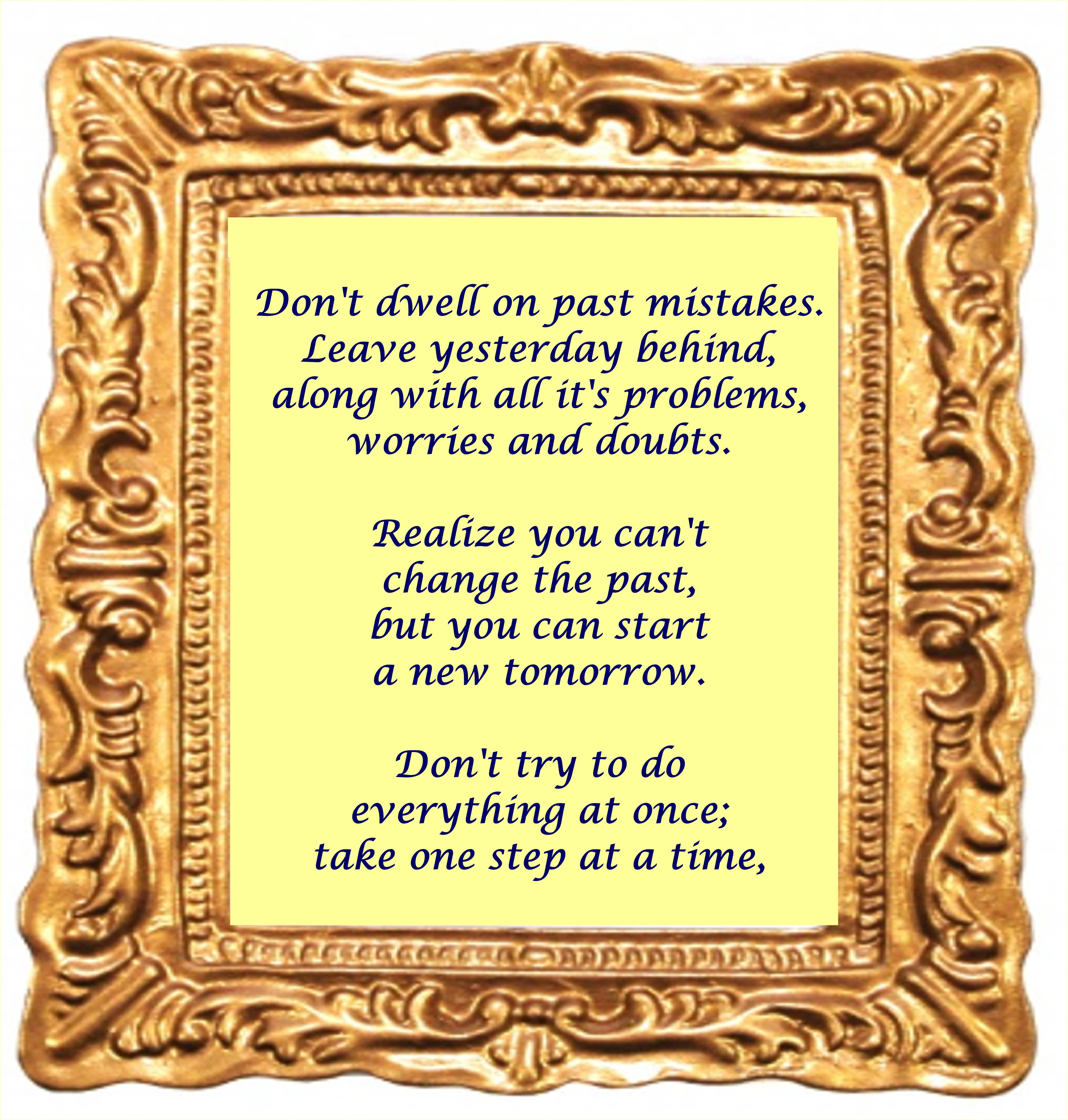 Don't dwell on past mistakes